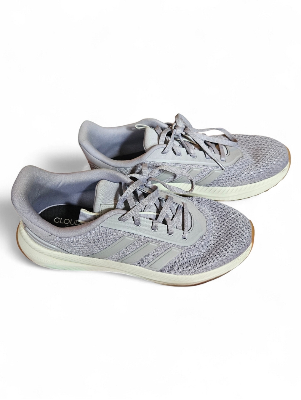 adidas Women's Light Gray Mesh Cloudfoam Sneakers